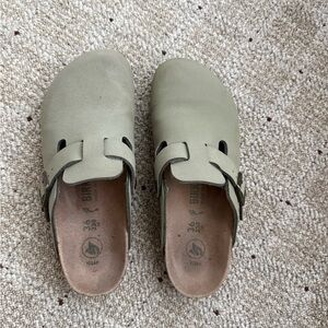 Birkenstock Vegan Sage Green Clogs